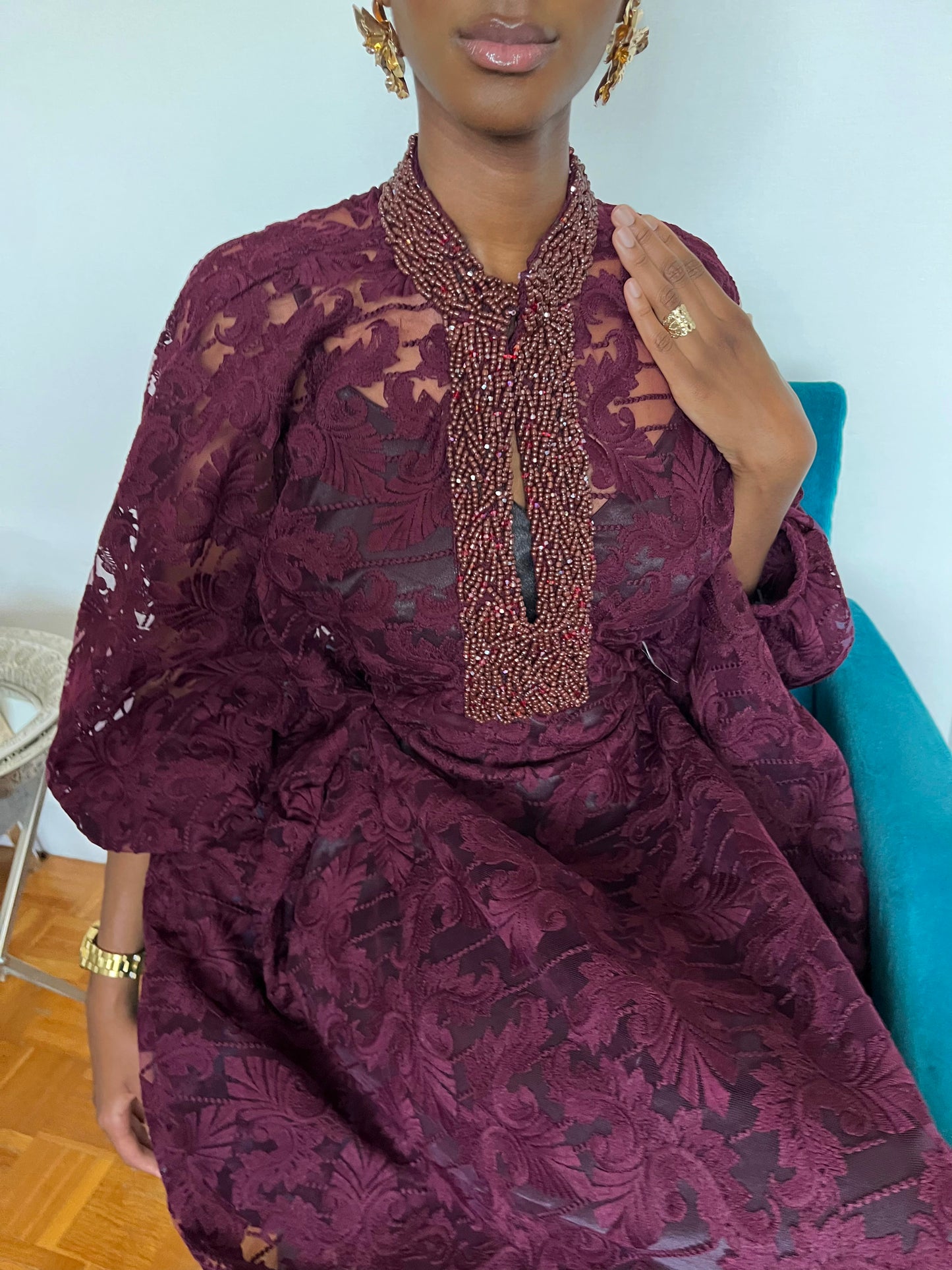 Robe en dentelle - Burgundy