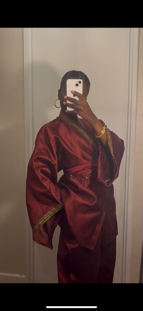 Burgundy Kimono set