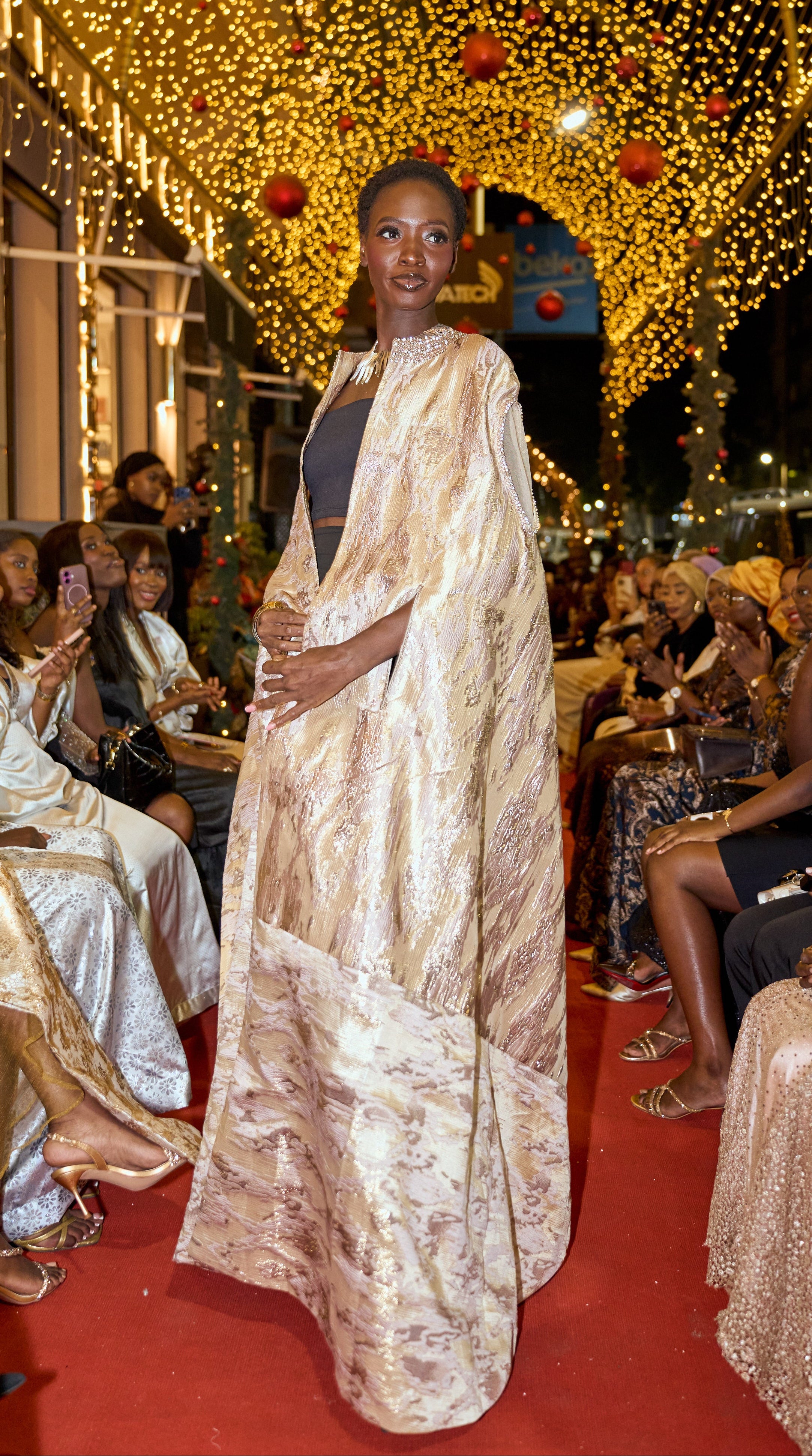 Cape en brocard perlée