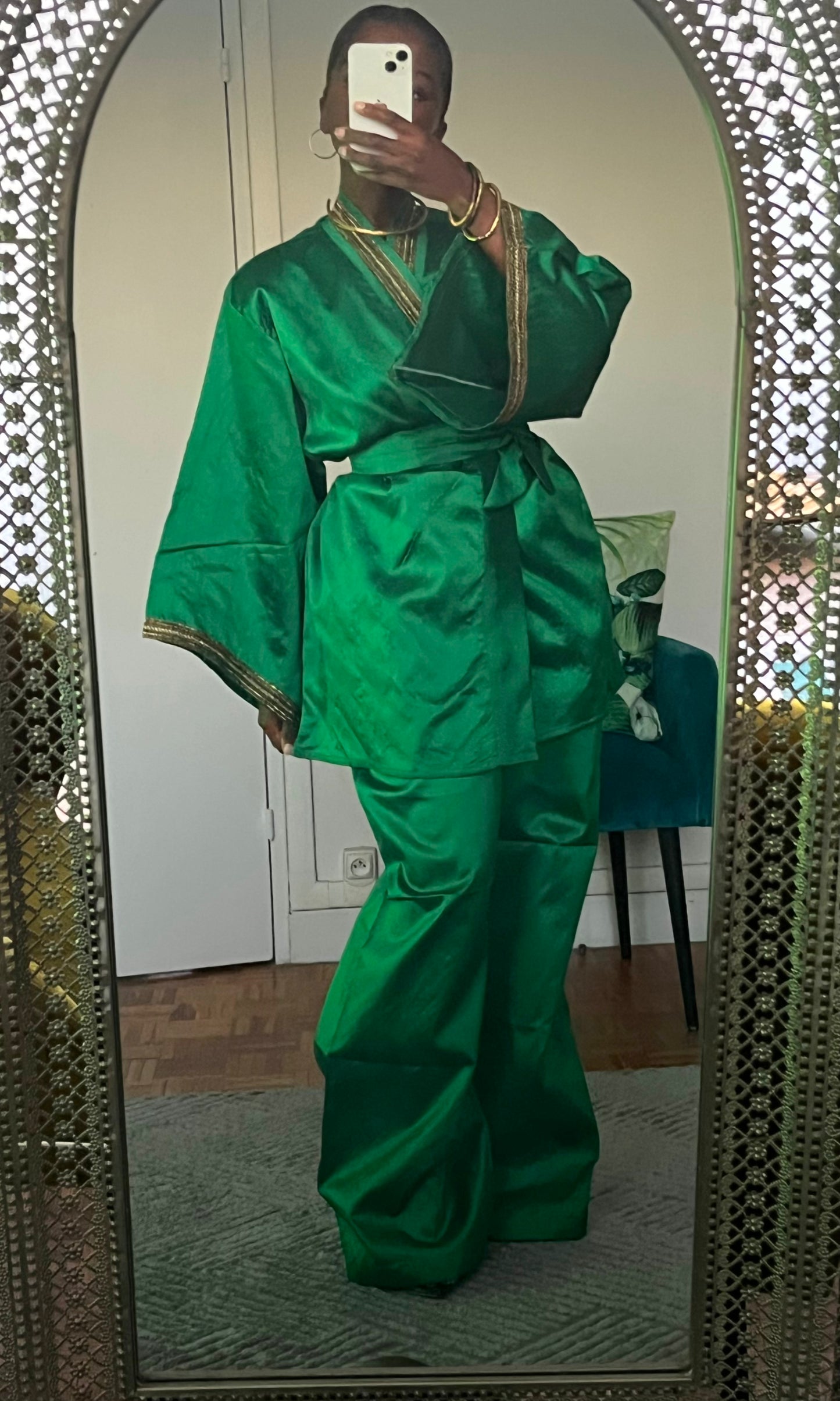 Green kimono set