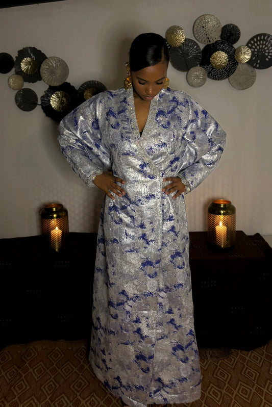 Kimono silver en brocart