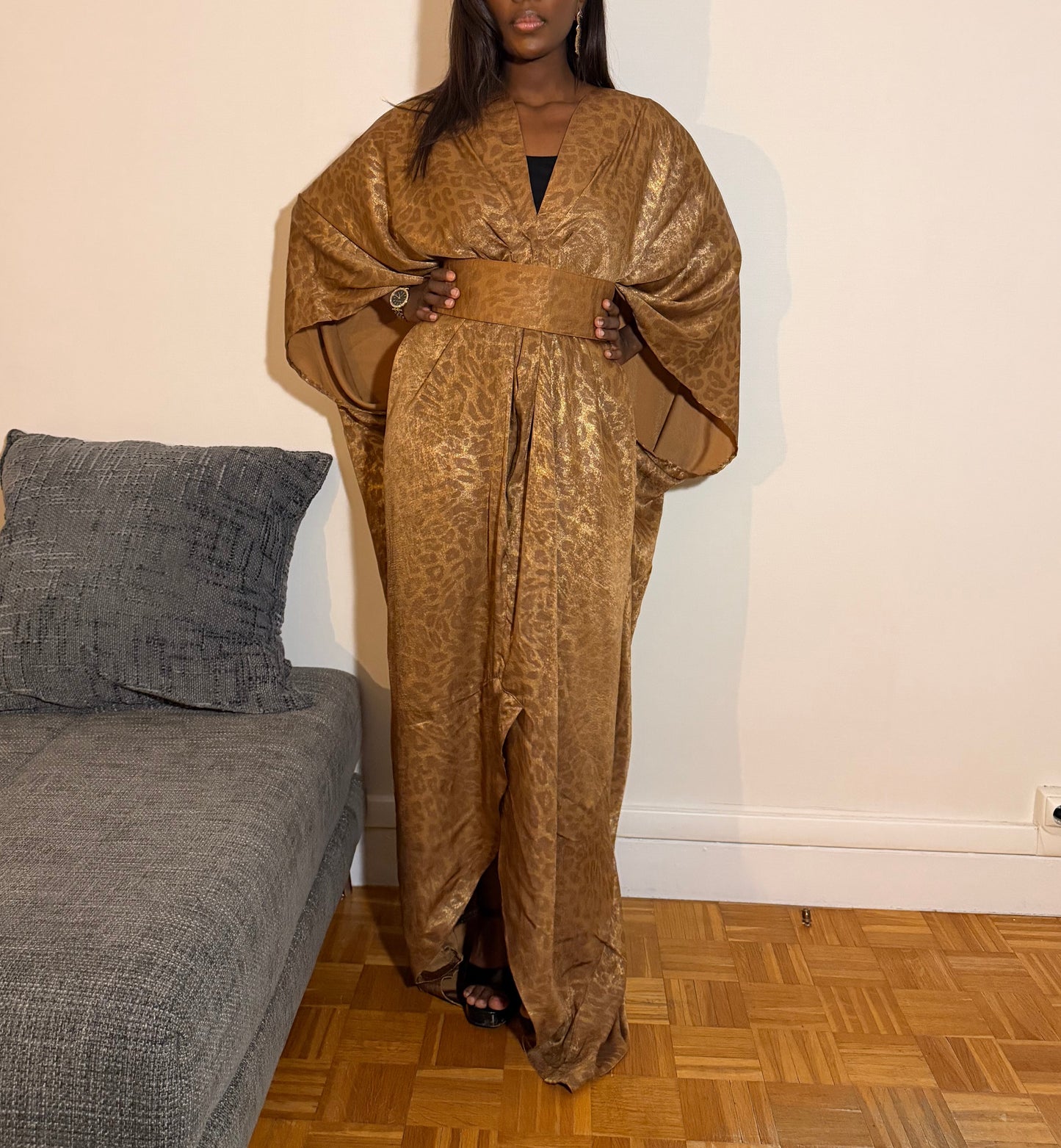 Robe en soie imprimé léopard