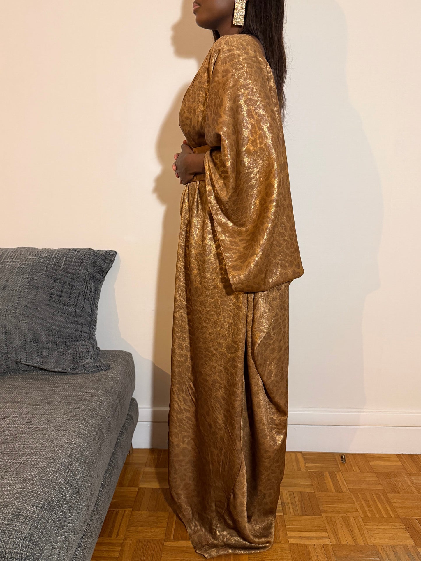 Robe en soie imprimé léopard