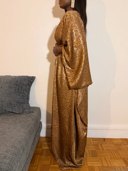 Robe en soie imprimé léopard