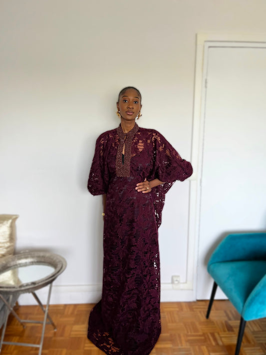 Robe en dentelle - Burgundy
